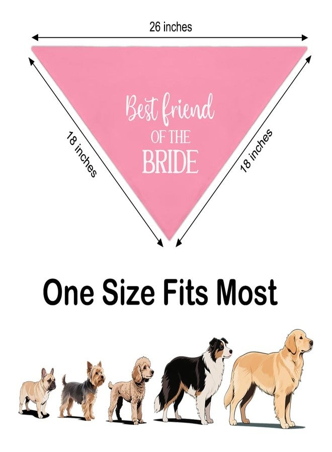 ZBBFSCSB Best Friend of The Bride Pink Dog Bandana, Cute Wedding-Exclusive Adjustable Scarf Decoration, Funny Photo Prop Accessories for Wedding Ceremony, Engagement Gifts for Pet Owner Puppy Lover - Image 2